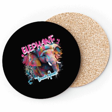 Discover Graffiti-inspired portraiture Elephant Coasters