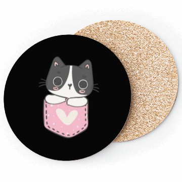 Discover Cute Cat in the pocket Coasters