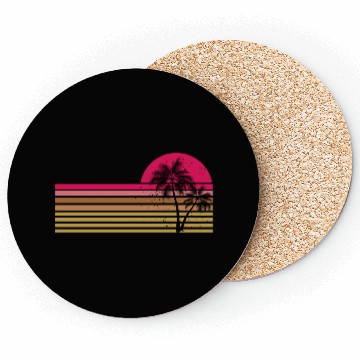 Discover Retro Palm Tree Sun Rise Coasters