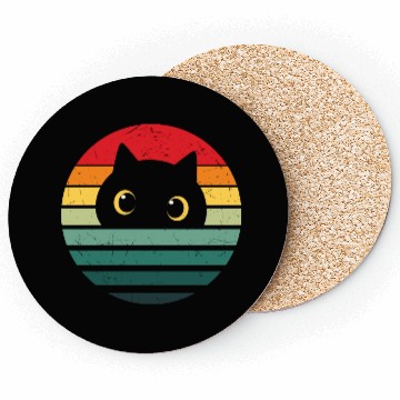 Discover Retro Cat, Cat Lover, Cat Owner, Cute Cat Coasters