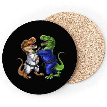 Discover T-Rex Dinosaur Jiu-Jitsu Wrestlers Coasters