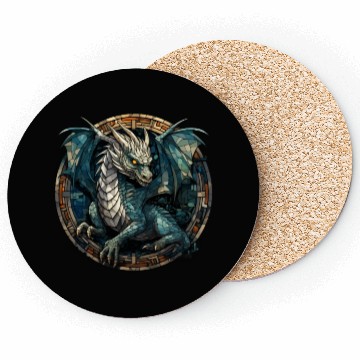 Discover Cerulean Coil: The Stained Glass Dragon Coasters