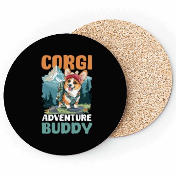 Discover Corgi Mom Dad Corgi Adventure Buddy Coasters