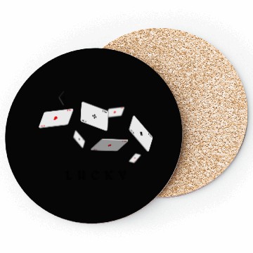 Discover Card Player Lucky in Charm Cards Coasters