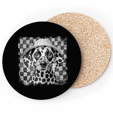 Discover funny Dalmatian with hat Coasters