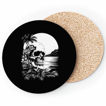 Discover Surfing Surfer Skull Nature Coasters