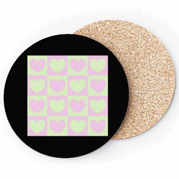 Discover Cute Heart pattern- pink and green color theme Coasters