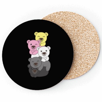 Discover Queerplatonic Flag Pride Lgbtq Cute Bear Coasters