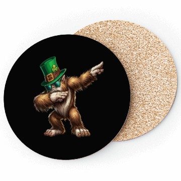 Discover Dabbing Bigfoot Sasquatch Lover St Patricks Day Coasters