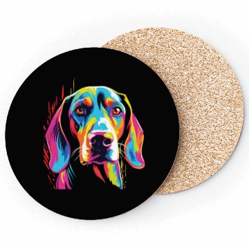 Discover Watercolor Colorful Treeing Walker Coonhound Coasters