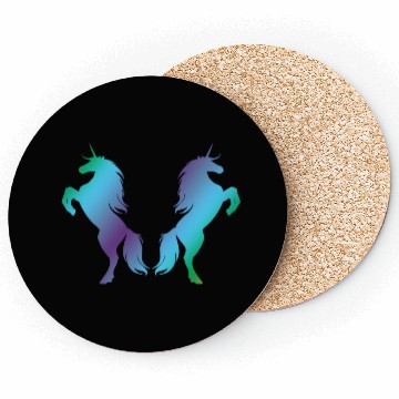 Discover Unicorns blue green Coasters