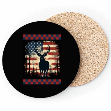 Discover Ripped American Flag Woodland Camo Underlayer Coasters