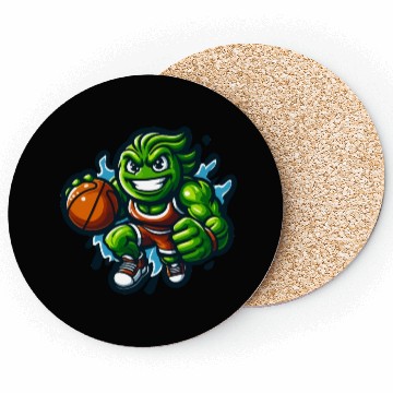 Discover Green Basketball Mascot Coasters