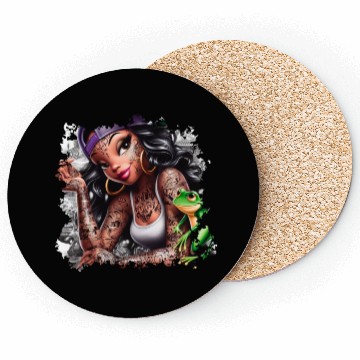 Discover Street Style Hip Hop Girl Rapper Coasters