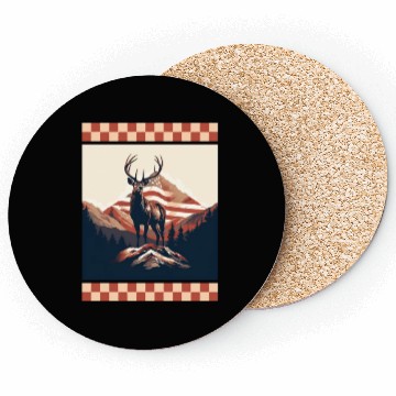 Discover Mountain Range American Flag Rock Camo Deer Peak Coasters