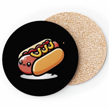 Discover Cute Kawaii Hot dog Coasters