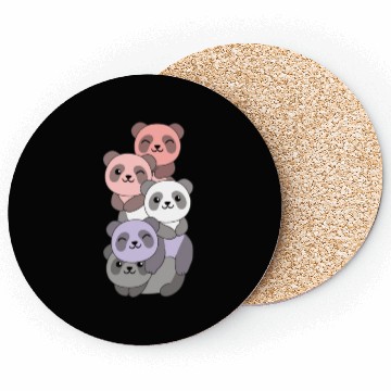Discover Cupioromantic Flag Pride Lgbtq Cute Panda Coasters