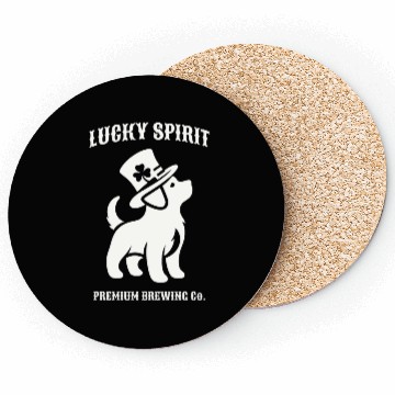 Discover St Patricks Dog Green Coasters
