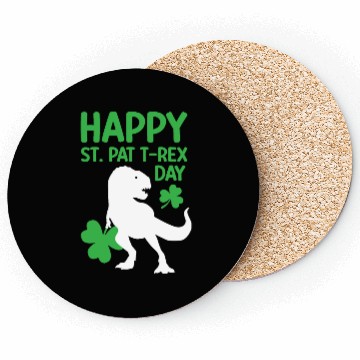 Discover Funny Happy St. Pat T-Rex Day Coasters