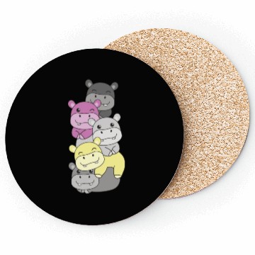 Discover Perigirl Flag Pride Lgbtq Cute Hippo Stack Coasters