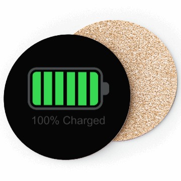 Discover 100% charged and 2% Battery low couple Coasters