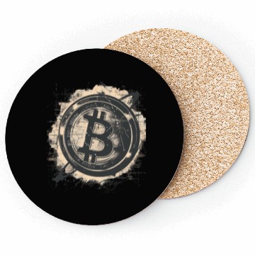 Discover Pi day 3.14 Initial design Crypto Bitcoin Holder Coasters