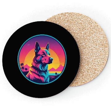 Discover Synthwave German Shepherd 1 Coasters
