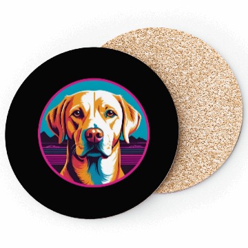 Discover Synthwave Labrador Retriever 2 Coasters