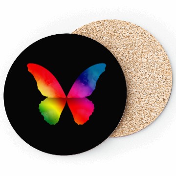 Discover Butterfly shape in strong rainbow colors Coasters