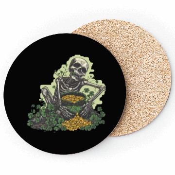 Discover St Patricks Skeleton Pot of Gold Coasters