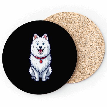 Discover Happy Grinning Samoyed Coasters