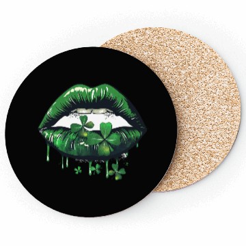 Discover St Patrick Irish Green Lips Coasters