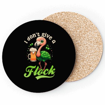 Discover Irish Flamingo St Patricks Don't Give A Flock Beer Coasters