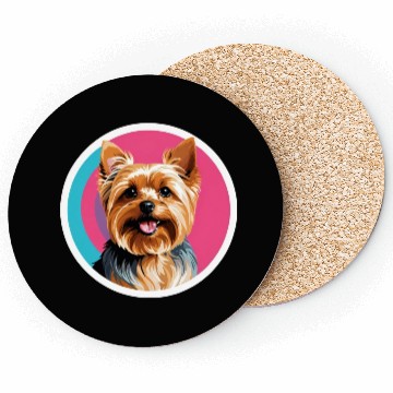 Discover Synthwave Yorkshire Terrier 2 Coasters