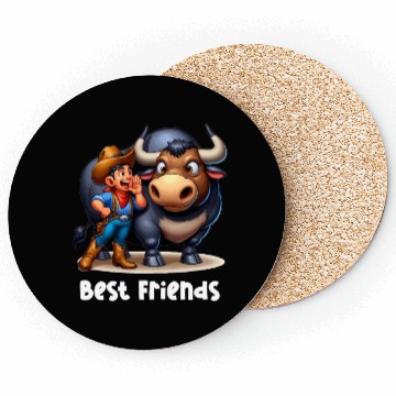 Discover Rodeo Bull Riding Livestock Show Farmer Cattle Coasters