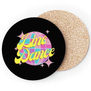 Discover Line dance disco ball in fun neon party colors Coasters