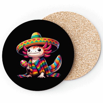Discover Cinco de Mayo Axolotl: Celebratory Design Coasters