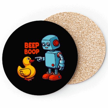 Discover Beep Boop Robot With Duck Coasters