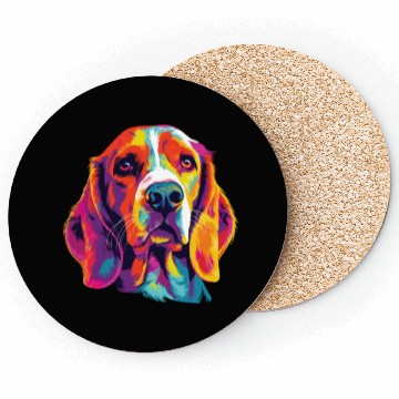 Discover Watercolor Colorful Beagle Harrier Coasters