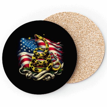 Discover Gadsden Snake American Flag Coasters