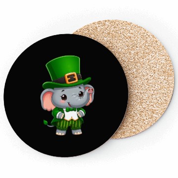 Discover St. Patrick's Day Elephant Green Coasters
