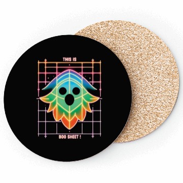 Discover THIS IS BOO SHEET!, neon colors Coasters