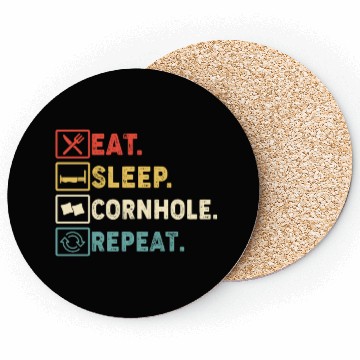 Discover Eat Sleep Cornhole Repeat Coasters