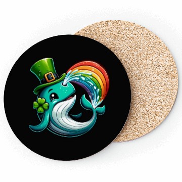 Discover St. Patrick's Day Whale Cartoon Coasters