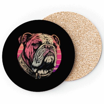 Discover Bulldog With Character Retro Graphic Coasters