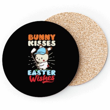 Discover Golf Easter Bunny Kisses Easter Wishes Coasters
