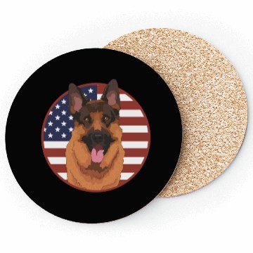 Discover German Shepherd US Flag Dog Owner Coasters