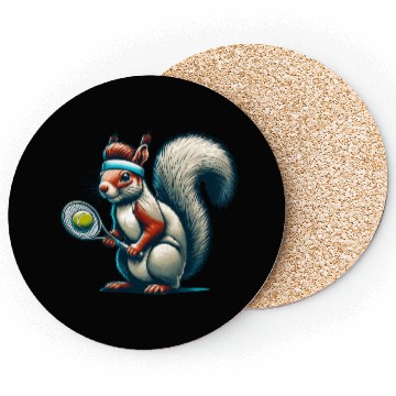 Discover Tennis Player Squirrel Animal Lover Design Coasters