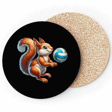 Discover Volleyball Player Squirrel Fun Animal Lover Coasters