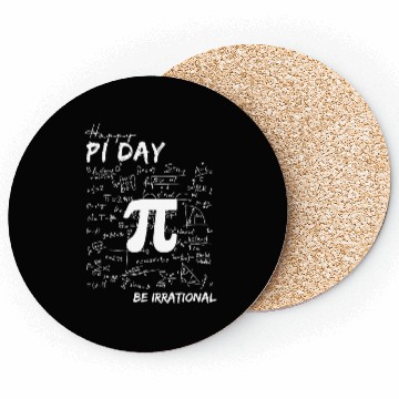 Discover Funny Pi Day Be Irrational Spiral Pi Math 3.14 Coasters